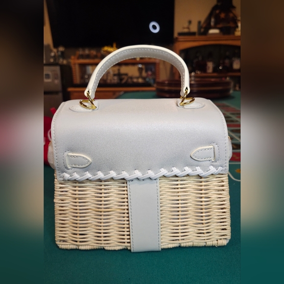 Vera Pelle Top Handle Bamboo Satchel - Picture 2 of 6